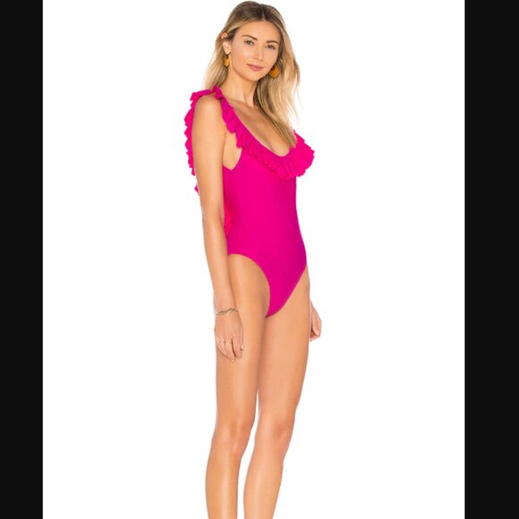 Lovers + Friends Pink Ruffle One Piece Swimsuit - Picture 2 of 9